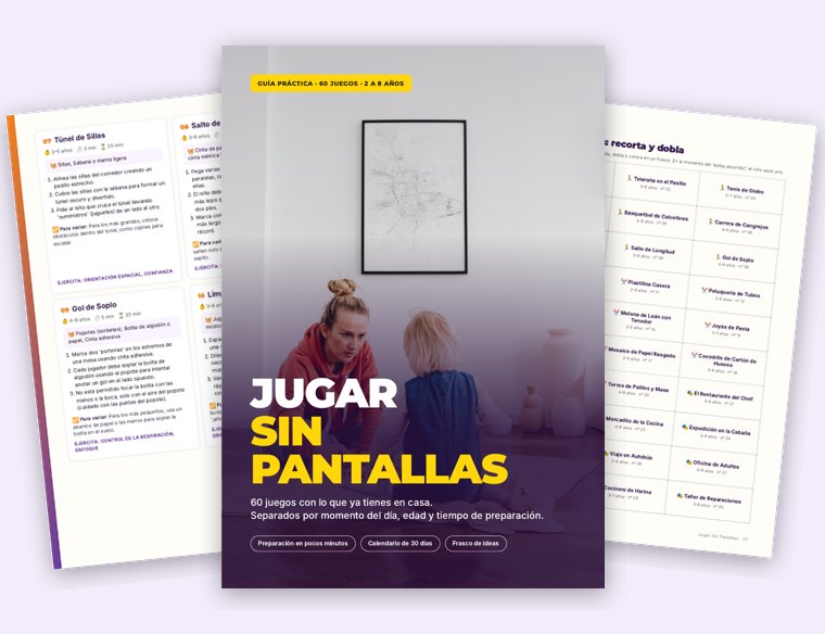 Jugar Sin Pantallas: portada, página de juegos y calendario
